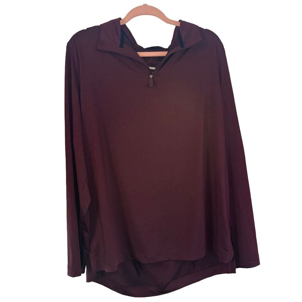 🎭 3/$20 JOS. A. Bank Traveler Quarter Zip Pullover (Ron) Burgundy L NWOT - Picture 3 of 5